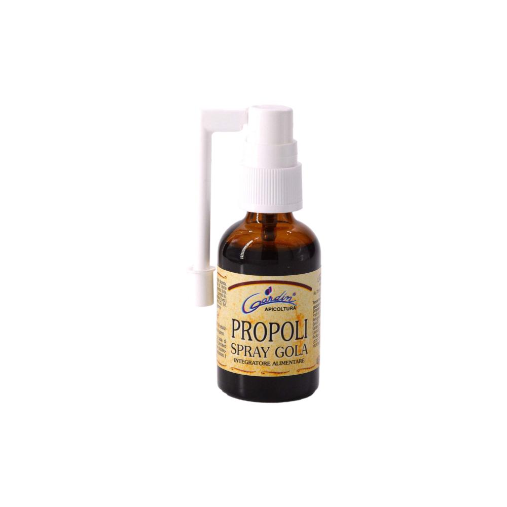 Propolis-Halsspray. Nahrungsergänzungsmittel auf Basis von Propolis und ätherischen Ölen