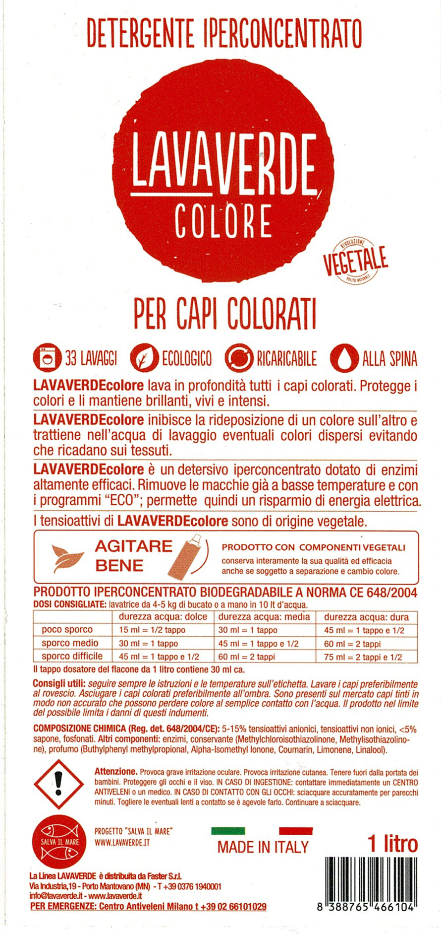 Detergente Iperconcentrato Colore LavaVerde - Vettovaglia.com