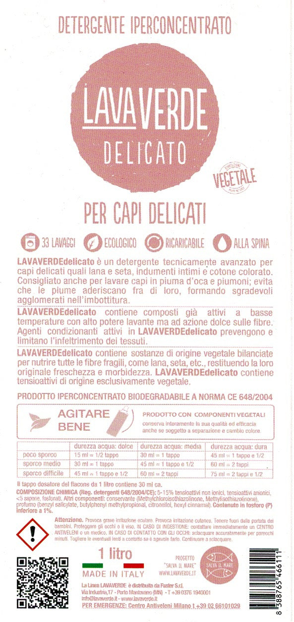 Detergente Iperconcetrato Delicati LavaVerde - Vettovaglia.com