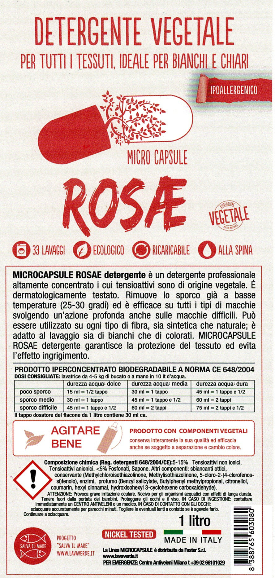 Detergente Rosae LavaVerde - Vettovaglia.com